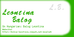 leontina balog business card